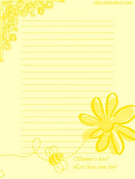 Summer Stationary By Ohin On Deviantart Stationery Paper Printable