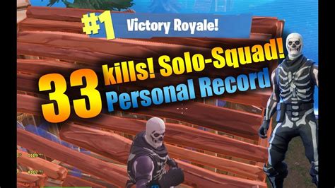 33 Kill Win Personal Kill Record Solo Squad ZeroBBQ Fortnite Battle