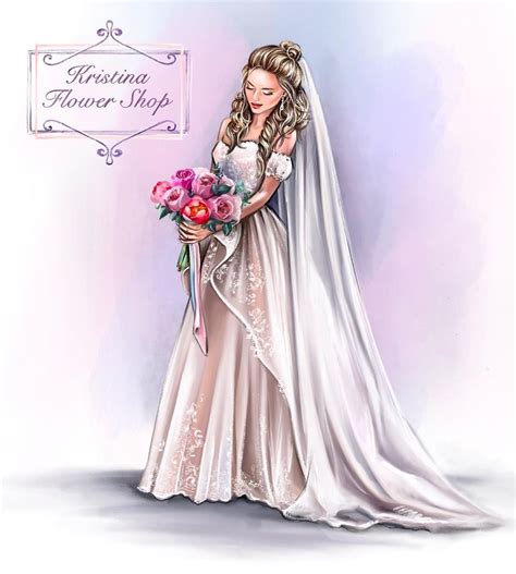 Pin by Elena on арт-картинки | Bride fashion illustration, Wedding ...