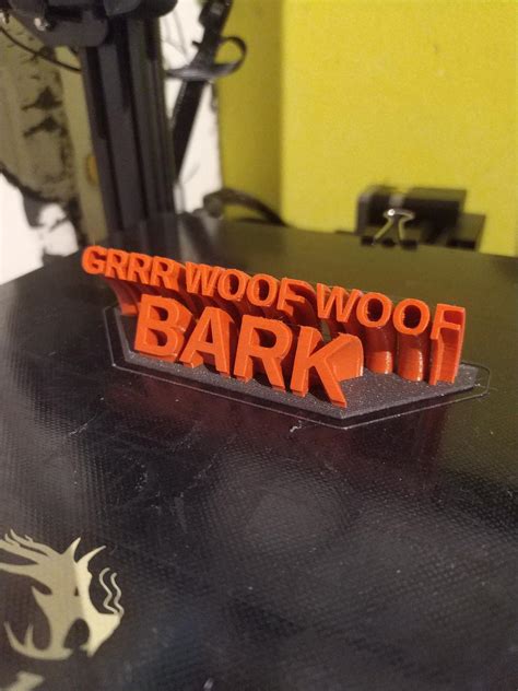 Grr Woof Woof Bark Angled Text By Waffelo Download Free Stl Model