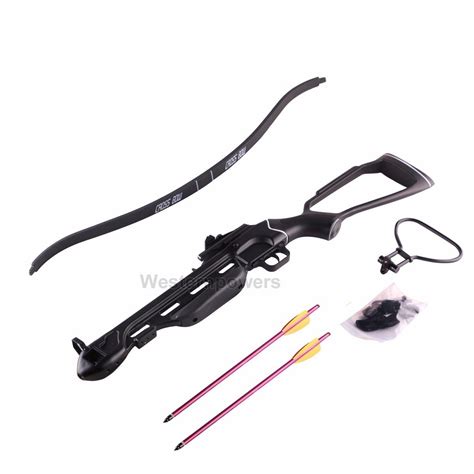 150 lb Black Heavy Duty Metal Hunting Crossbow Archery Bow Set with 2 ...