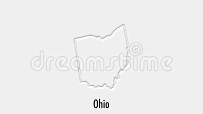 Abstract Line Animation Ohio State Of Usa On Hexagon Style Ohio State