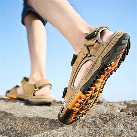 Genuine Leather Summer Shoes Men Sandals Fashion Casual Shoes Male Sandalias Beach Shoes Soft