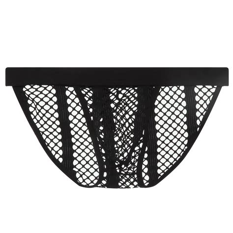 Gxdcog Mesh Men S Panties Hollow Low Waist Lingerie See Through Underwear Bulge Pouch Thongs