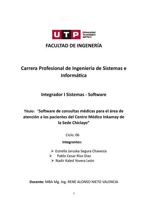 Avance Final 04 Curso Integrador 1 UTP Studocu