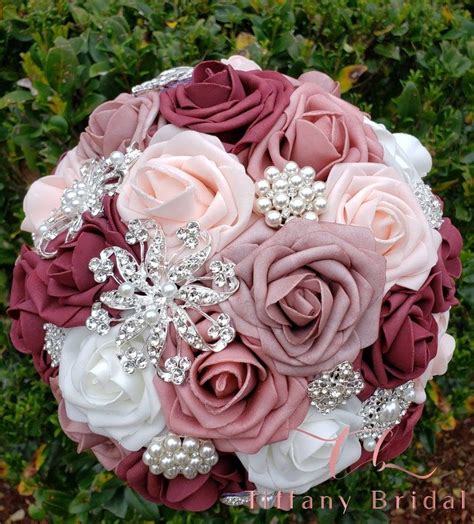 Dusty rose wedding bouquet brooch bouquet bridal etsy – Artofit