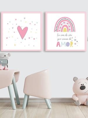 Quadro Decorativo Infantil Arco Ris Boho Arte Digital Elo