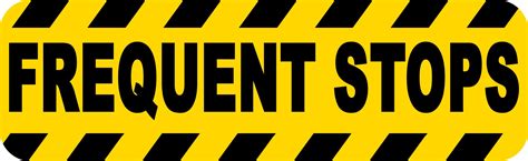 10in X 3in Caution Frequent Stops Sticker