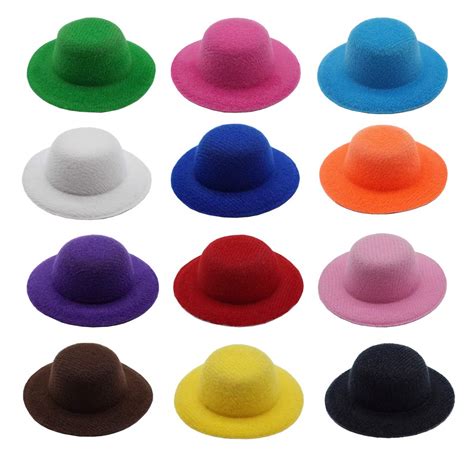 12 Colors Mini Formal Hats Miniature Doll Hats Hat For Diy Crafts Hair Accessories Decorate（23