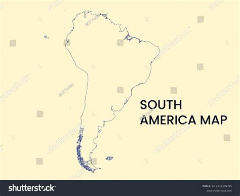 Map South America Outline Map South Stock Vector (Royalty Free ...