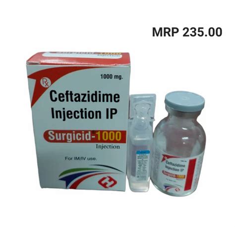 Surgicid 1000 10ml 20ml Ceftazidime Injection 1 S Vial Packaging