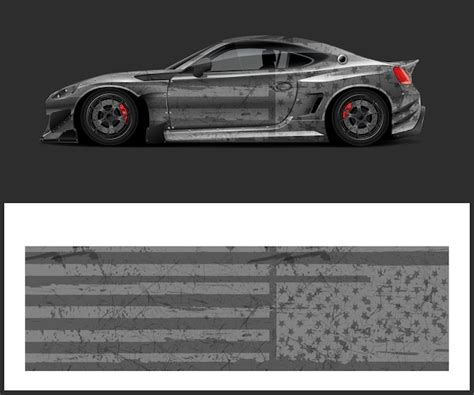 Premium Vector Vehicle Vinyl Wrap Race Car Bikini Atoll Flag Brush