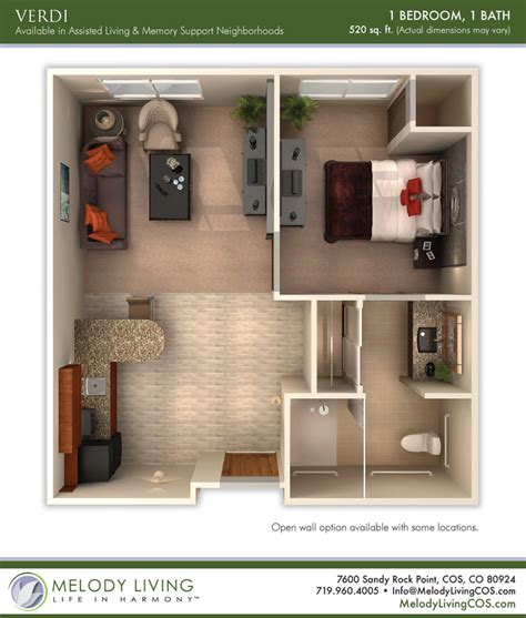 Assisted Living Floor Plans at Melody Living