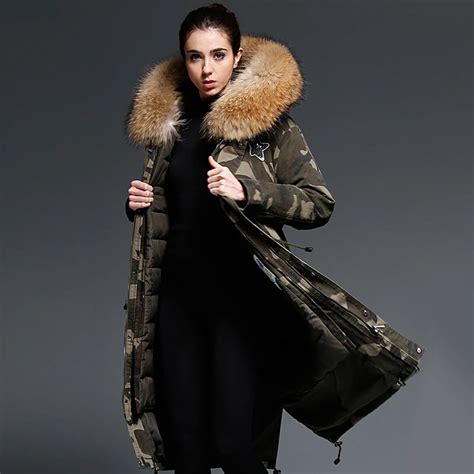 90 White Goose Down Jackets Women 2017 Warm Winter Real Fox Fur Hooded