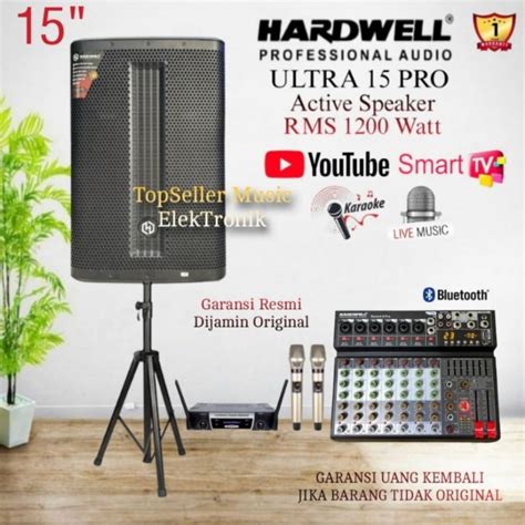 Jual Paket Speaker Aktif Hardwell Ultra 15 Pro Karaoke Live Musik