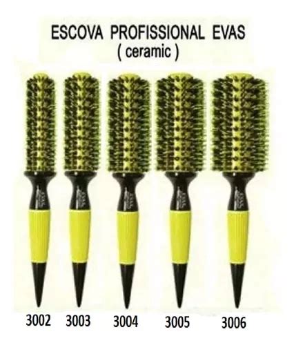 Kit 5 Escovas Evas Originais Profissionais Therm Ceramic