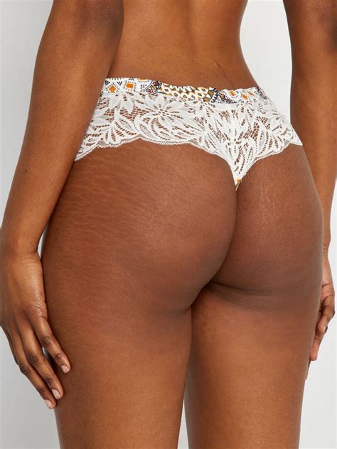 Shorty string Mojito Lingerie écru imprimé Kiabi 7 00