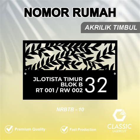 Jual Papan Nama Alamat Rumah Timbul Bolong Custom Nomor Akrilik