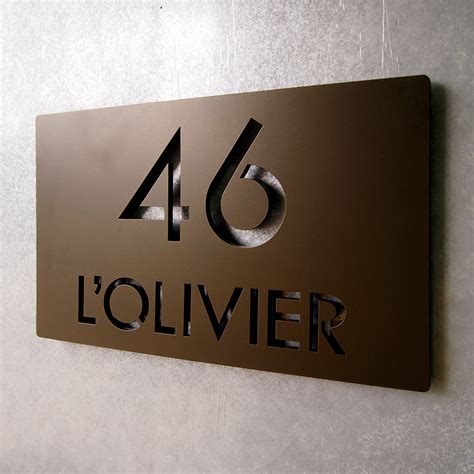 Custom Modern Deluxe Floating Address Sign In Aluminum