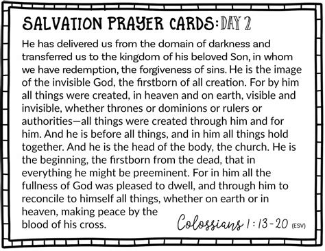 Salvation Prayer Cards - Kids Bible Teacher