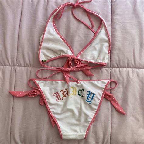 Juicy Couture White Pink Bikini With The Iconic Depop