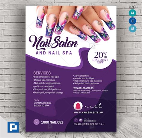 Beauty Nail Salon Flyer Psdpixel