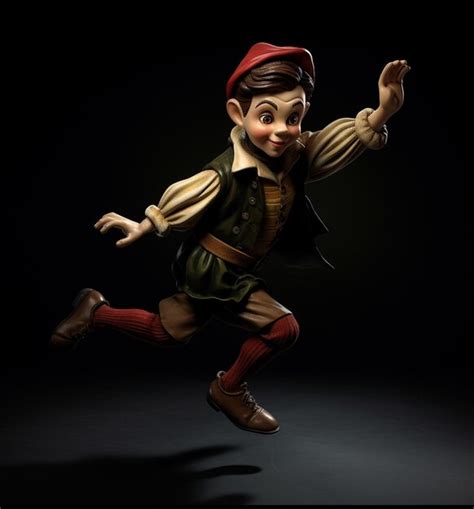 Premium AI Image Pinocchio Running Character