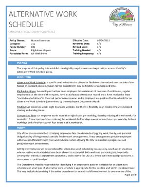 Fillable Online Alternative Work Arrangement Policy For Staff Positions