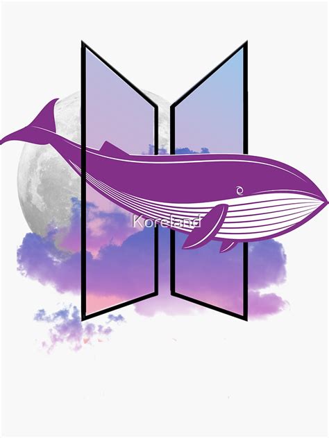 "BTS - purple whale" Sticker for Sale by Koreland | Redbubble