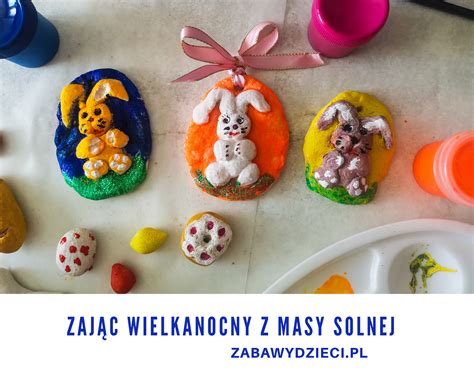 Zajączek wielkanocny z masy solnej zabawy dzieci