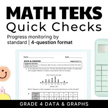 Th Grade Math Quick Checks Data Graphs Teks Standards Assessments