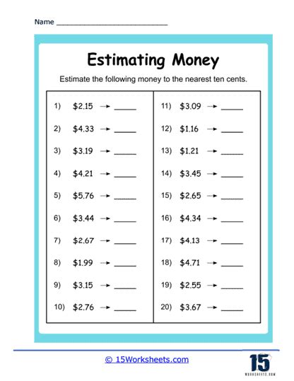 Rounding Money Worksheets 15 Worksheets Library