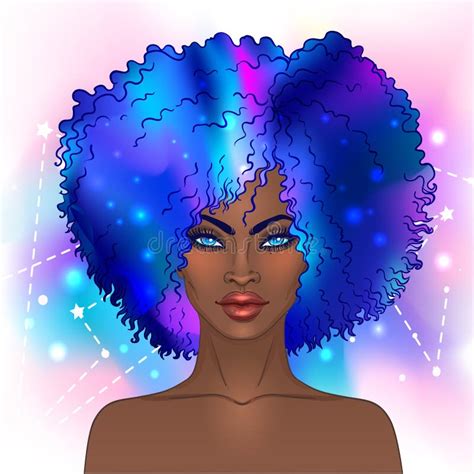 Menina Bonita Afro Americano Ilustração Do Vetor Da Mulher Negra Ilustração Do Vetor