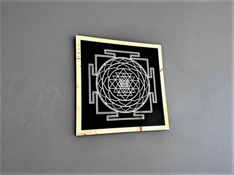 Sri Yantra Wall Art Sacred Geometry Wall Decor Golden Sacred