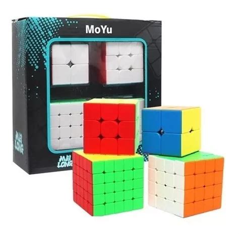 Kit Box Cubo Mágico Moyu 2x2 3x3 4x4 5x5 Profissional