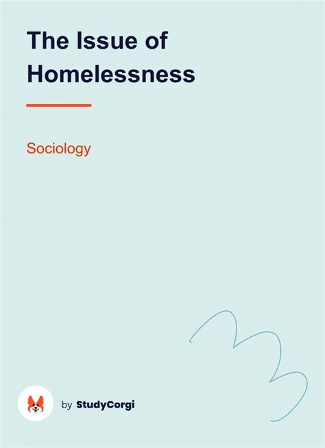 The Issue Of Homelessness Free Essay Example