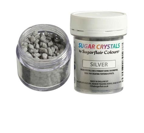 Sugarflair Silver Sugar Crystals 40g Edible Sprinkles Sugar Ice