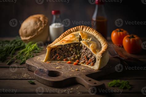 hot meat pie with juicy filling 22083054 Stock Photo at Vecteezy