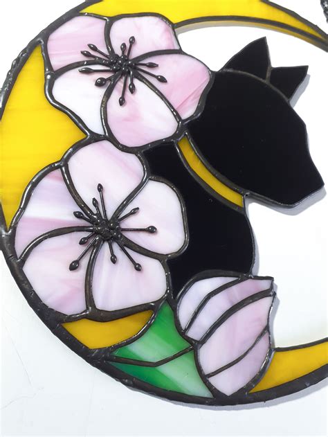 Suncatcher Stained Glass Cat Lucky Cat Suncatcher Stained Etsy