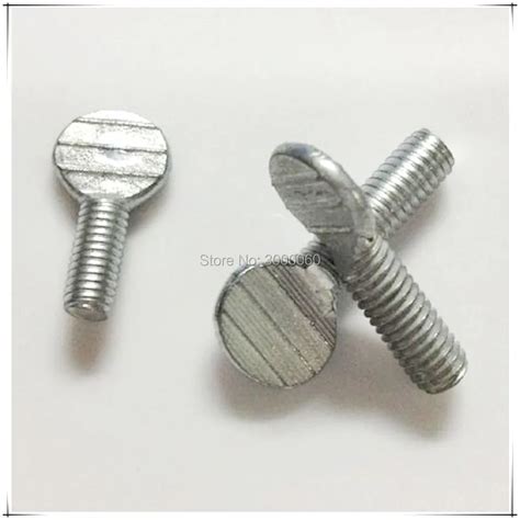 M6 Zinc Plated Carbon Steel Flat Head Handle Racket Thumb Screw 50pcs