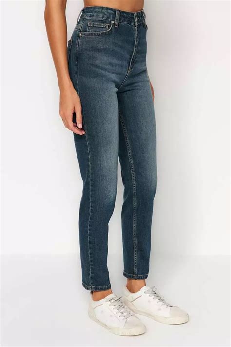 Buy Trendyol High Waist Slim Mom Jeans 2024 Online Zalora Singapore