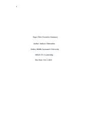 Executive Summary Docx Paper Title Executive Summary Author