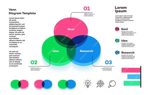 Premium Vector | Venn diagram infographic chart template modern style