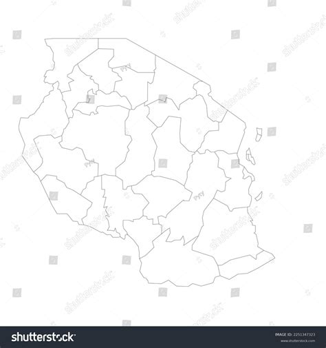 Tanzania Political Map Administrative Divisions Stock Vector (Royalty ...