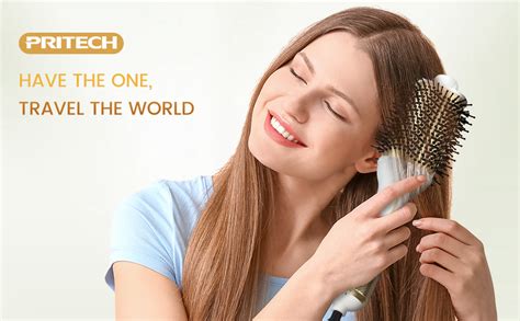 Amazon Dual Voltage Hair Dryer Brush PRITECH Hot Air Brush Ionic W Blow Dryer Brush