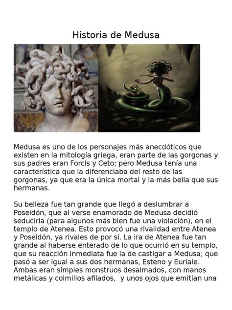 Mito Medusa Y Leyenda El Trauco Pdf Medusa Mitologia Europea