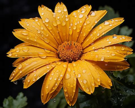 Premium Ai Image A Yellow Flower With Water Droplets On It