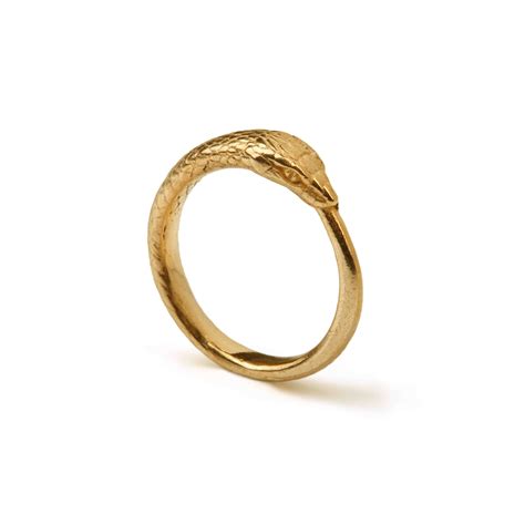 Trouva Ouroboros Snake Ring Large V Gold Vermeil