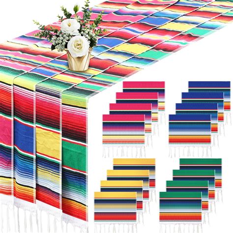 16 Pieces Mexican Serape Table Runners 14 X 84 Inch