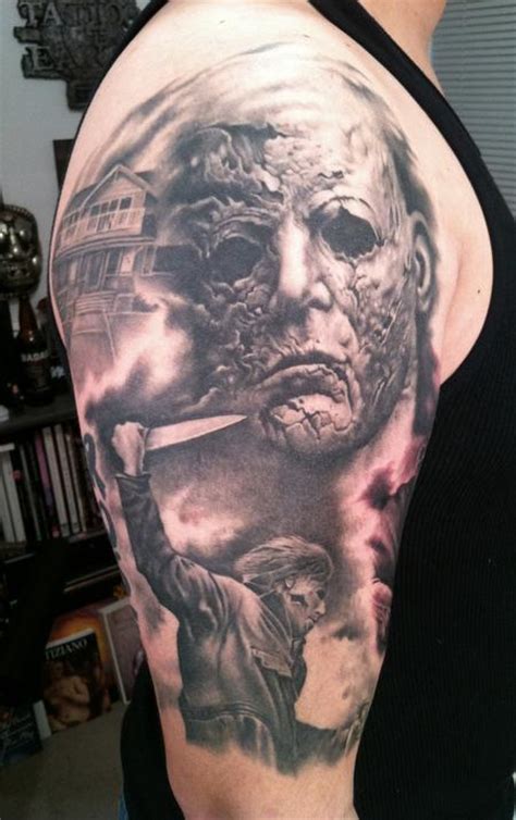 Michael Myers half sleeve. by Bob Tyrrell : Tattoos